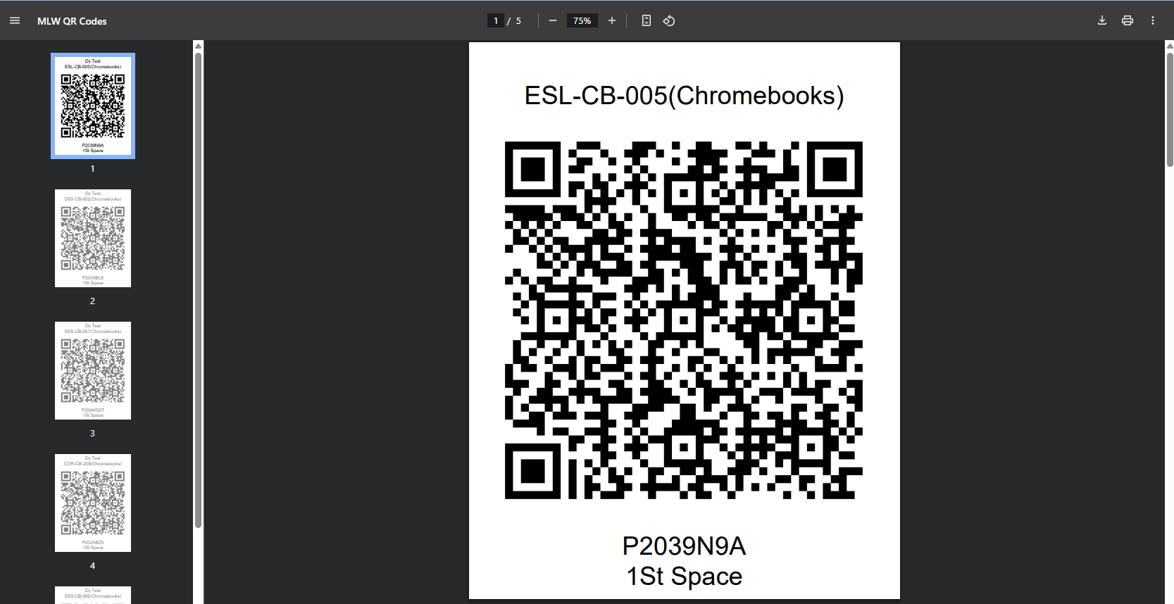 QR report example